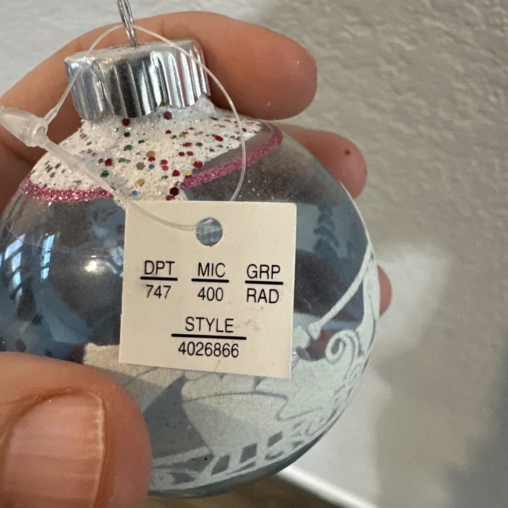 Christopher Radko Winter Sleigh Stencil Glass Shiny Brite Christmas Ornament